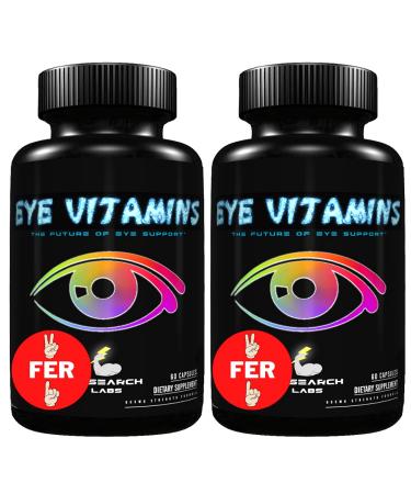 Research Labs Eye Vitamins Enhanced Absorption AREDS 2 Plus Formula 20mg Lutein, 10mg Zeaxanthin, Bilberry, Eyebright, Zinc, ALA, Quercetin & Other Proven Ingredients to Fight Macular Degeneration