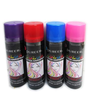 Temporary Hair Color Removable 4 cans per pack assorted color 2.5 oz each For party events blue red pink green Random Color 2.5 Fl Oz (Pack of 4) - Buy Online on GoSupps.com