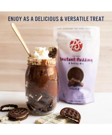 P.S. Snacks Instant Pudding & Baking Mix - Variety Pack (Vanilla Bean, Chocolate, Banana Cream) | Plant Based, Gluten Free, Dairy Free, Vegan | 70% Less Sugar | 4.9 oz (Pack of 3) - Buy Online on GoSupps.com