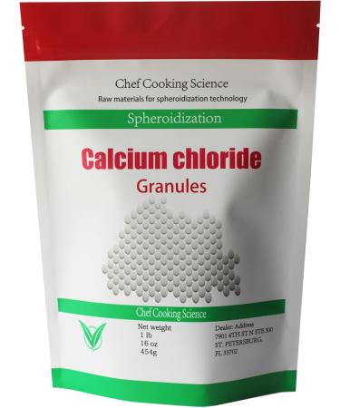 Pure Calcium Chloride & 100% Food Grade - Molecular Gastronomy - 454g (16 oz)