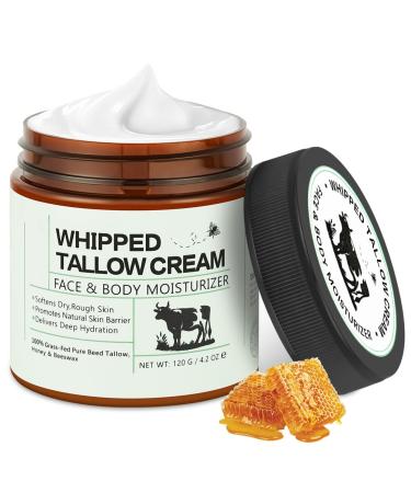 BUTBU Beef Tallow Face Cream 120g. Beef skin bait natural sebum cream for foot care with Tallow Grass Fed and Honey face and body moisturizer.