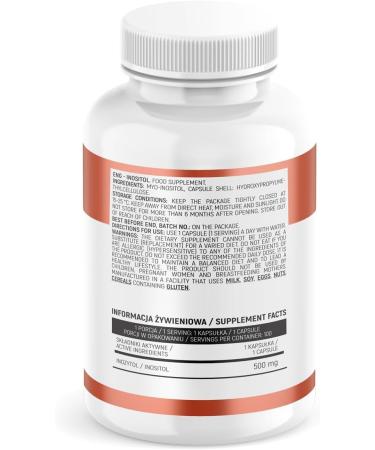 Inositol Capsules 500 mg 100 Capsules - Improves Mood - Stress Relieves - Supports Hormone Balance and Metabolism | INSPORT Nutrition - Buy Online on GoSupps.com