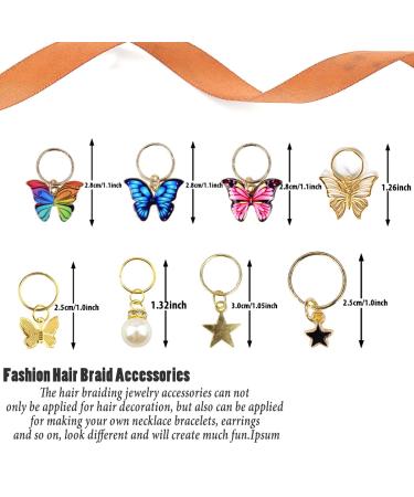 NAISKA 20Pcs Gold Butterfly Braid Clips - Crystal Dreadlock Hair Accessories for Women and Teen Girls - Buy Online on GoSupps.com