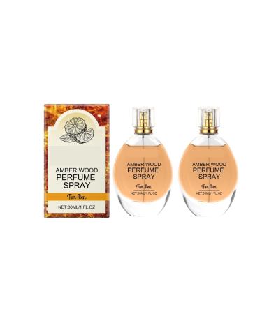 Amber Wood Perfume Spray - Amber Lemon and Bergamot Extracts Fresh Scent Charming Charm Long Lasting Portable Fragrance