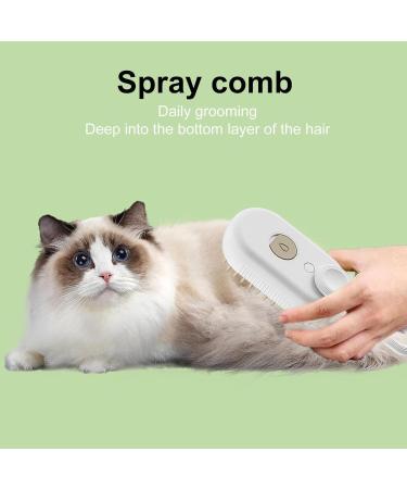 Steamy Cat Brush 2024 New 3-in-1 Multifunctional Cat Steamy Brush Spray Comb for Cats Pet Massage and Hair Removal Comb for Removing Tangled and Loosse Hair (White) - Buy Online on GoSupps.com