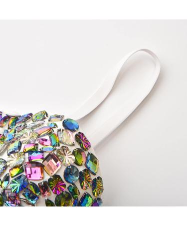 Hand Sewn Rhinestone Suspender Corset Top - White X-Large - Buy Online on GoSupps.com