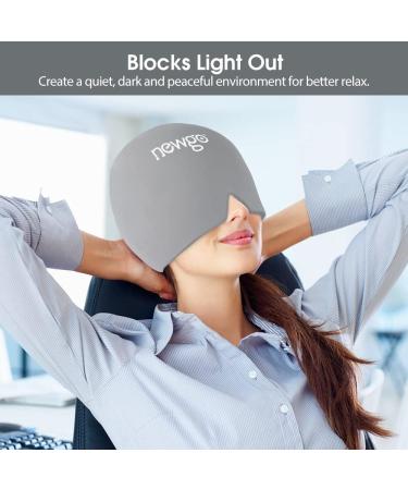 Newgo Migraine Cooling Mask & Headache Cap - Full Coverage Ice Pack for Sinus Relief Stress Relief & Swollen Eyes (Gray) - Buy Online on GoSupps.com