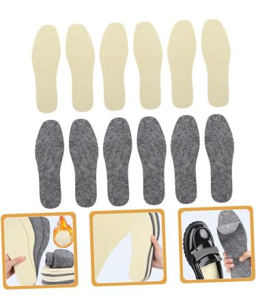 NOLITOY Wool Insoles for Men & Women - 6 Pairs Winter Warm Shoe Inserts - Comfortable Wool Felt Boot Insoles - Perfect for Sports Shoes - 25x8.5cm - Buy Online on GoSupps.com