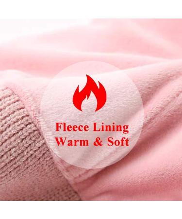 FUYAO Toddler Girls Winter Warm Fleece Hat Scarf with Double Pom Pom, Pink, 1-5 Years - Buy Online on GoSupps.com