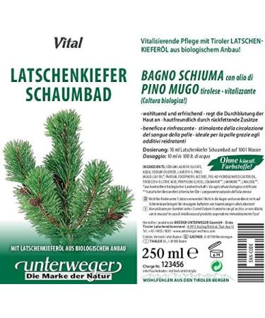 Unterwegerbio Slippage Bubble Bath 250ml - Refreshing Tyrolean Mountain Pine Oil & Vitamins | Luxurious International Shipping - Buy Online on GoSupps.com