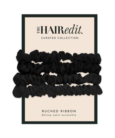 The Hair Edit Ruched Ribbon Satin Scrunchies