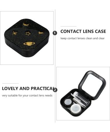 Milist Holder Fashion Planet Contact Objective | Portable Contact Lens Box Kit with Mirror & Tweezers - Square Pattern Case - Buy Online on GoSupps.com