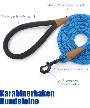 Buy Lynxking Tow Lines for Dogs - Durable Dog Leash for Small to Large Breeds (Blue 0.9cm x 180cm) | International Shipping Available - Buy Online on GoSupps.com