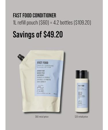 AG Care Fast Food Leave On Conditioner 33.8 Fl Oz - Nourishing Hair Treatment - Buy Online on GoSupps.com