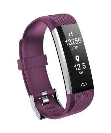 Poiuzet Fitness Tracker, Activity Tracker with Heart Rate and Sleep Monitor, Waterproof Health and Step Tracker for Women Men, Calories Counter Pedometer Watch with Call & Message Alert purple