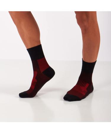 GoWith Men's Diabetic Dress Socks 9-12 Red Assortie - 5 Pairs Bamboo Crew Neuropathy Socks - Buy Online on GoSupps.com