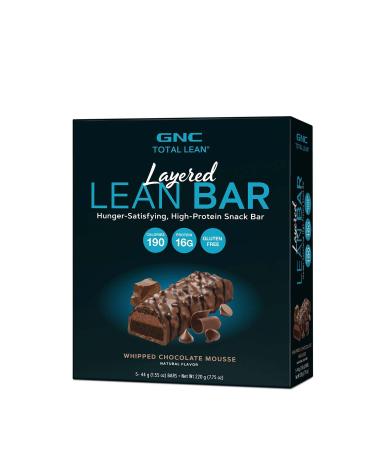 GNC Total Lean Layered Lean Bar | Hunger-Satisfying and High-Protein Snack Bar | Whipped Chocolate Mousse | 5 Bars