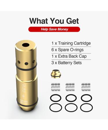 DEFENTAC Laser Training Cartridge for 9mm, .380, .45 ACP Dry Fire Training | Includes 2 Back Caps & Laser Target with Scoring Counter - Buy Online on GoSupps.com