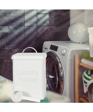 Liquid Laundry Detergent Holder - 3L Fabric Softener Dispenser with Spoon | Laundry Powder and Liquid Detergent Dispenser Large Capacity for Laundry Room Organization Haoying Beige - Buy Online on GoSupps.com