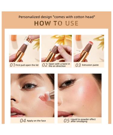 Pakivs 3 Pcs Cream Contour Sticks with Cushion Applicator - Waterproof 3-in-1 Contour, Highlighter & Blush Pen Set for Easy 3D Face Makeup - Buy Online on GoSupps.com