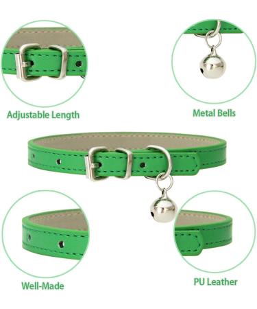 Handmade Leather Cat Neck Straps with Bells - Adjustable Durable 8-Piece Set for Small Pets | Perfect for Indoor & Outdoor Use - Buy Online on GoSupps.com