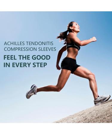 Buy Achilles Tendon Heel Protector - Compression Padded Sleeve Socks | Promifun Premium Gel Socks for Haglunds Bump Bursitis Tendonitis - Black X-Large - Buy Online on GoSupps.com