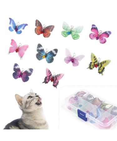 Songway 10 pieces of cat toys replacement butterfly -shaped cat angel replacement pendant cat toys replacement with bells interactive cat toys for kitten and cats 10 butterfly - Buy Online on GoSupps.com