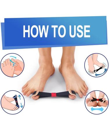 Bunion Corrector Brace for Men and Women - Hallux Valgus Splint Pads with Toe Separators and Straightener - Black - Buy Online on GoSupps.com