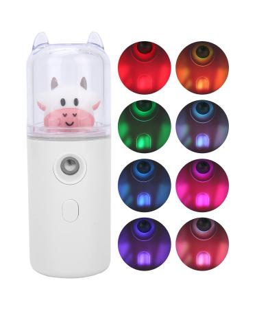 Qukaim Face Nano Sprayer Facial Mist Sprayer Portable Cartoon Animal Nano Skin Moisturizing Spray Home Office Handheld Face SprayerWhite