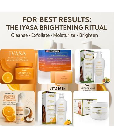 IYASA Vitamin C Foaming Face Cleanser Gentle Daily Mousse With Amino Acids & Coconut Cleanser Helps Remove Impurities & Supports Smoother-Feeling Skin Suitable for Melanin-Rich Skin 150 ml - Buy Online on GoSupps.com