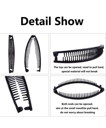 Banana Clips Hair Clincher Combs - Pack of 6 Vintage Large Hair Clips for Thick & Fine Hair Women - Buy Online on GoSupps.com