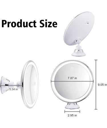 Rechargeable 10X Magnifying Lighted Makeup Mirror | Locking Suction Cup | 360 Rotation | 3 Light Modes | Portable Cosmetic Mirror for Home & Travel - Buy Online on GoSupps.com