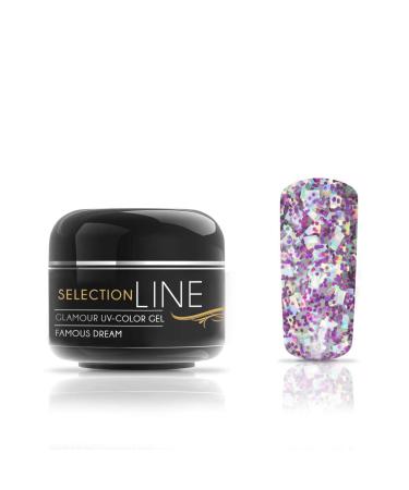 N&BF Glamor UV + LED Profi Color Gel Famous Dream Rosa |5ml color gel glitter medium viscos |Colorgel Made in EU |Color gel for Geln gel & Nail Art |Premium glitter gel acid -free + self -smoothing