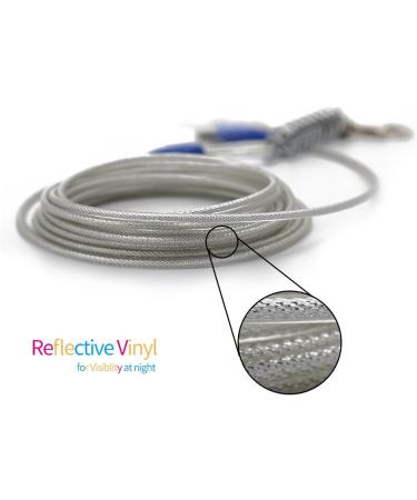Buy Petest 25ft Reflective Traction Rope for Large Dogs - Durable Buffer Spring Up to 90lbs - Blue/Silver - International Shipping Available - Buy Online on GoSupps.com