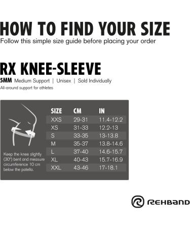 Rehband Knee Support Sleeve - 5mm Neoprene for CrossFit & Heavy Training | Unisex Multiple Colors & Sizes - 1 Piece - Buy Online on GoSupps.com