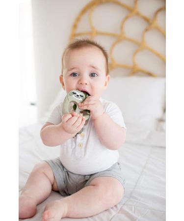 Loulou Lollipop Silicone Teether & Holder Clip Bundle - Sloth/Sweetheart Multi - Buy Online on GoSupps.com