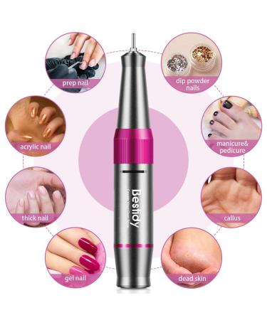 Bestidy Nail Drill Machine 30000rpm Professional Rechargeable Kit with Phone Power Bank - Gray - Buy Online on GoSupps.com