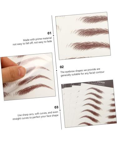 WOONEKY 9 Sheets Waterproof Eyebrow Stickers 6d Hair-like Eyebrows Stickers Imitation Eyebrow Sticker Makeup Brow Sticker Fake Eyebrow Stickers Eyebrow Stencils Eyebrow Stickers - Buy Online on GoSupps.com