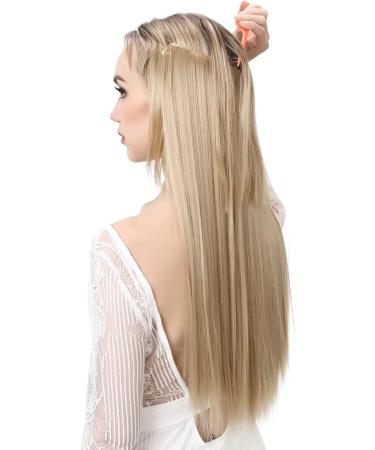 Natural wig piece one piece long straight hair high temperature silk fish line hair extension piece chenghuax (Color : M6PH613 Size : 22) - Buy Online on GoSupps.com