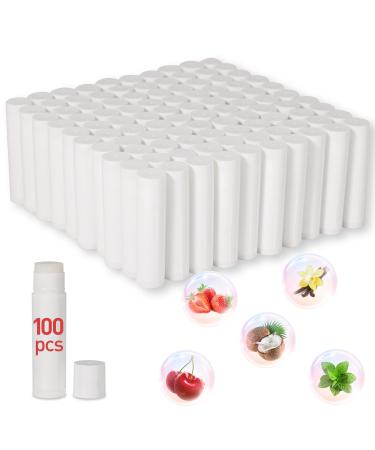 DMSKY 100-Pack Lip Balm Bulk 5 Flavors with Vitamin E and 100% Coconut Oil, Lip Care Product, Moisturizing Lip Balm for dry cracked lips 100 count