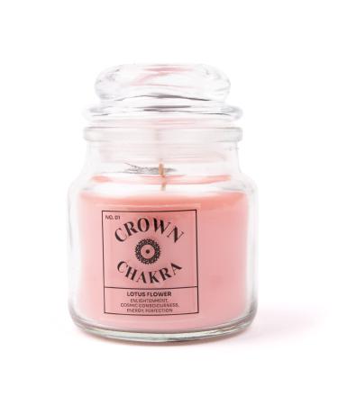 Myga fragrance candle - crown chakra candle with soy wax & essential oil mixture 100% vegan and environmentally friendly perfect for relaxation yoga meditation & aromatherapy - Lotus