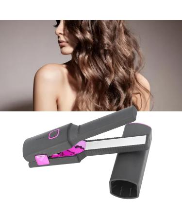 Rechargeable Mini Hair Straightener - Portable Flat Iron for All Hair Types Quick PTC Heating Anti-Scald Design Type C Interface - Compact & Stylish Gray - Buy Online on GoSupps.com