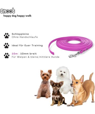 10m Magenta Dog Leash for Small Dogs | Extra Narrow Dirt & Water Repellent with Carabiner - International Shipping - Buy Online on GoSupps.com