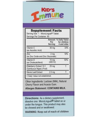 Kid's Immune Clean Melts 60 Ct Micro Tablets - Zinc, Vitamin C, D3, Elderberry - Non-GMO - Quick Dissolve Sublingual - Alternative to Gummies - Buy Online on GoSupps.com