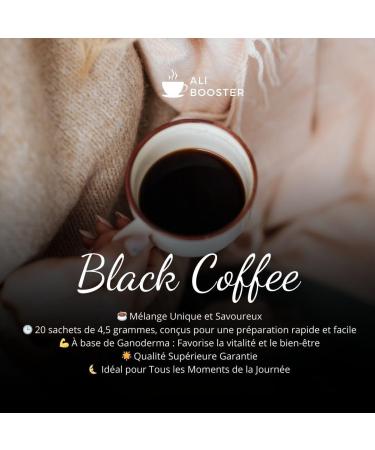 Alibooster DXN BLACK COFFEE Caf noir Lingzhi Reishi - Original - Champignon Ganoderma - 20 sachets x 4.5 grammes - Buy Online on GoSupps.com