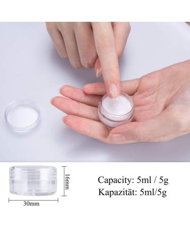 30 Pcs Mini Cream Jars with Labels & Spatula for Nail Art & Lip Balm - 5G 5ml Clear Tiegel - International Shipping Available - Buy Online on GoSupps.com