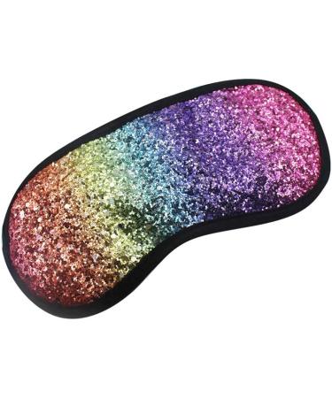 Glitter Rainbow Sequin Sleeping Eye Mask for Women, Girls, Kids - Soft Silk Blindfold for Travel - Multicolored - Buy Online on GoSupps.com