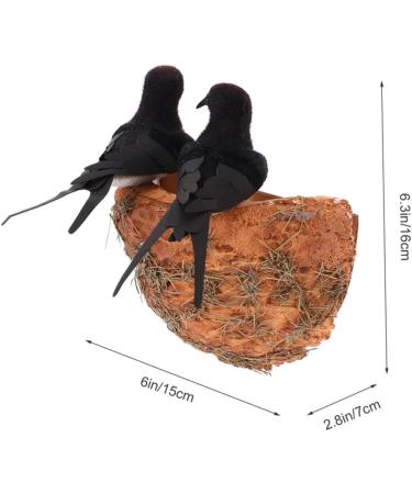 Toddmomy Rattan Swallow Nest Bird Statue - Realistic Outdoor Ornament for Garden Decor | Ideal for Bird Lovers - Buy Online on GoSupps.com