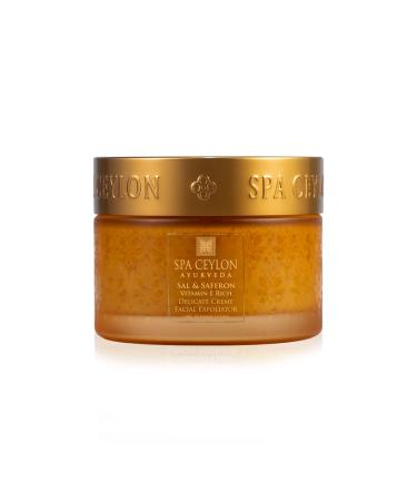 SPA CEYLON Sal and Saffron Vitamin E Enriched Delicate Cream Facial Exfoliator | Gentle Scrub | Hydrating Formula | Natural Glow | Clears Clogged Pores