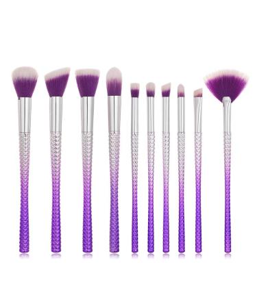 10x Multicolor Travel Size Makeup Brush Set | Foundation Powder Eyeshadow Eyeliner Tools - Buy Online on GoSupps.com